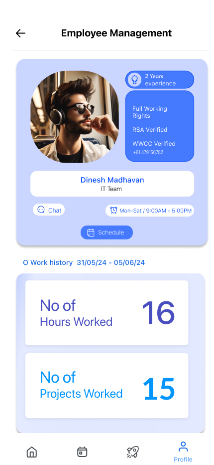 Employee Profile Screen